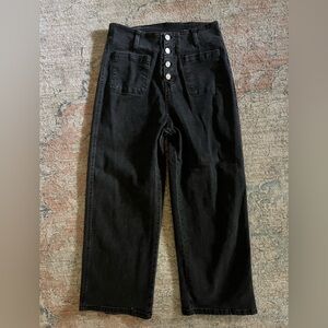 High-Waisted Black Denim Jeans